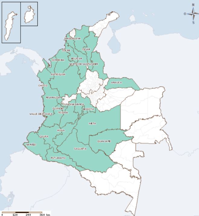 Cobertura geográfica Mapa de Colombia
