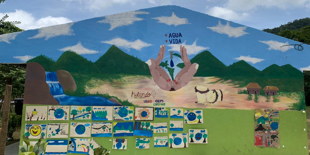 Mural realizado por la campaña Mas agua, mas vida para concientizar el cuidado del medio ambiente 